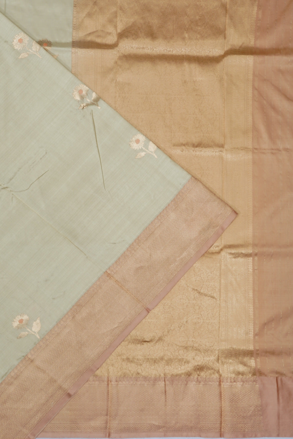 Banarasi Katan Silk Butta Cream Saree