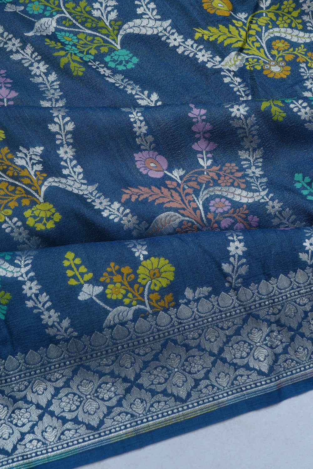 Banarasi Silk Brocade Blue Saree