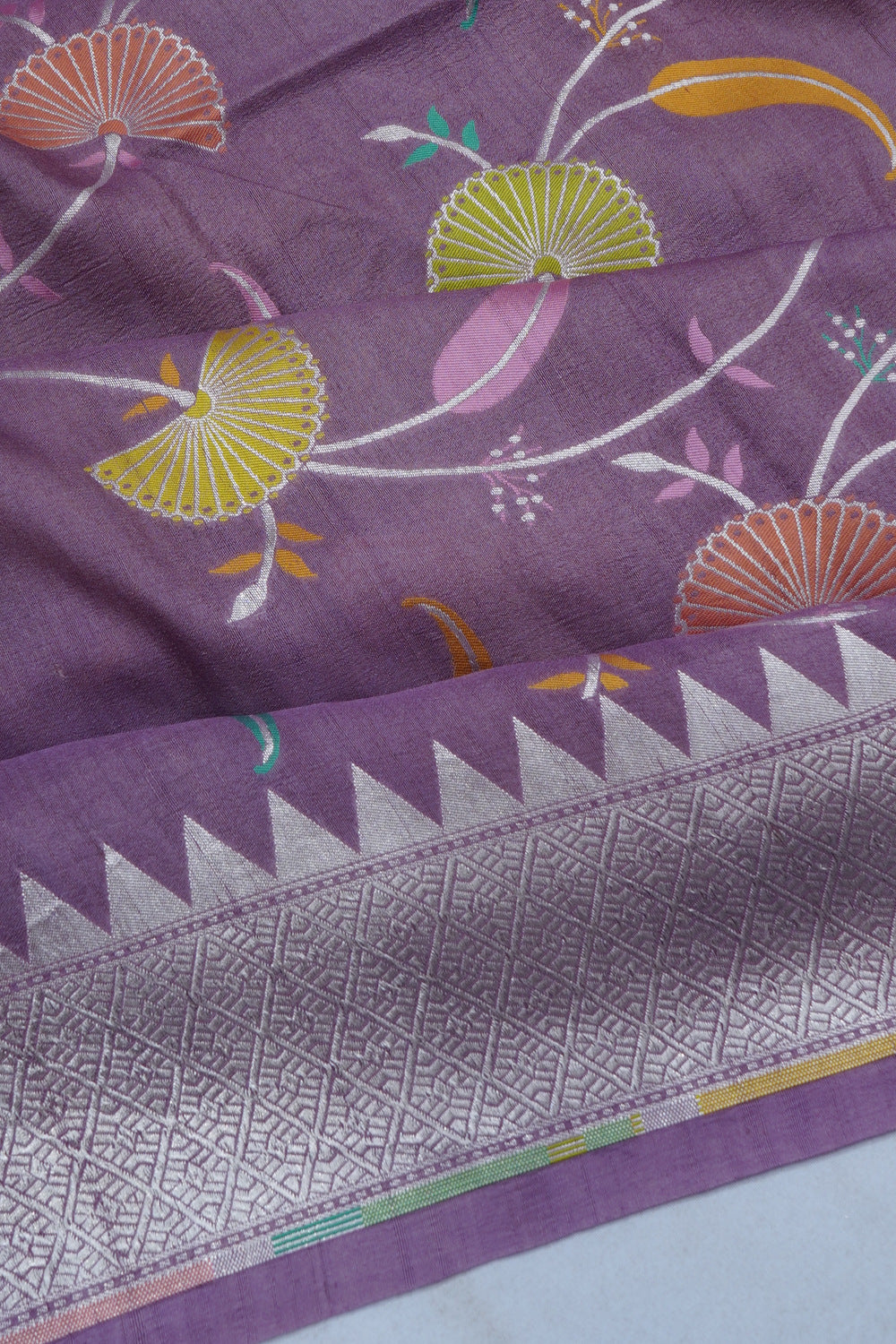 Banarasi Tussar Georgette Jaal Lavender Saree