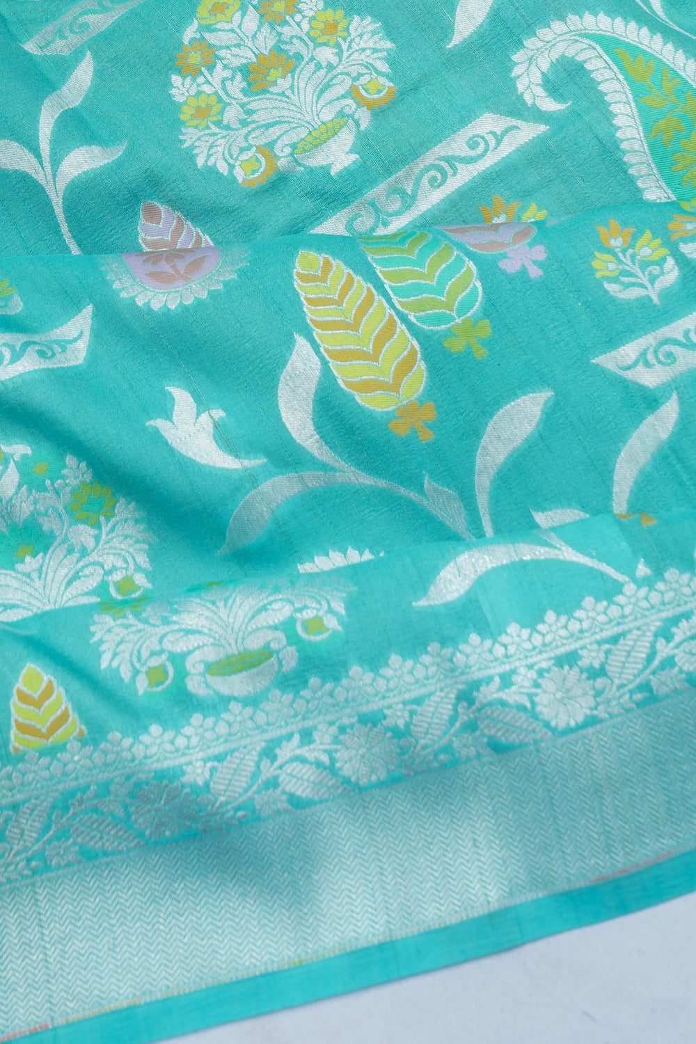 Banarasi Silk Brocade Sky Blue Saree
