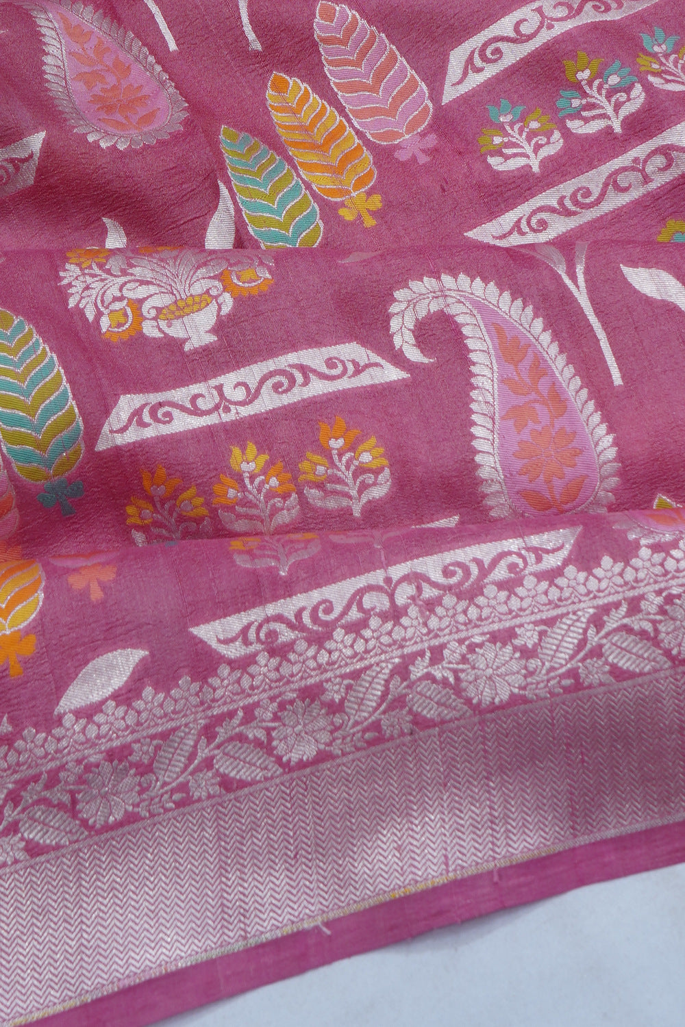 Banarasi Silk Brocade Pink Saree