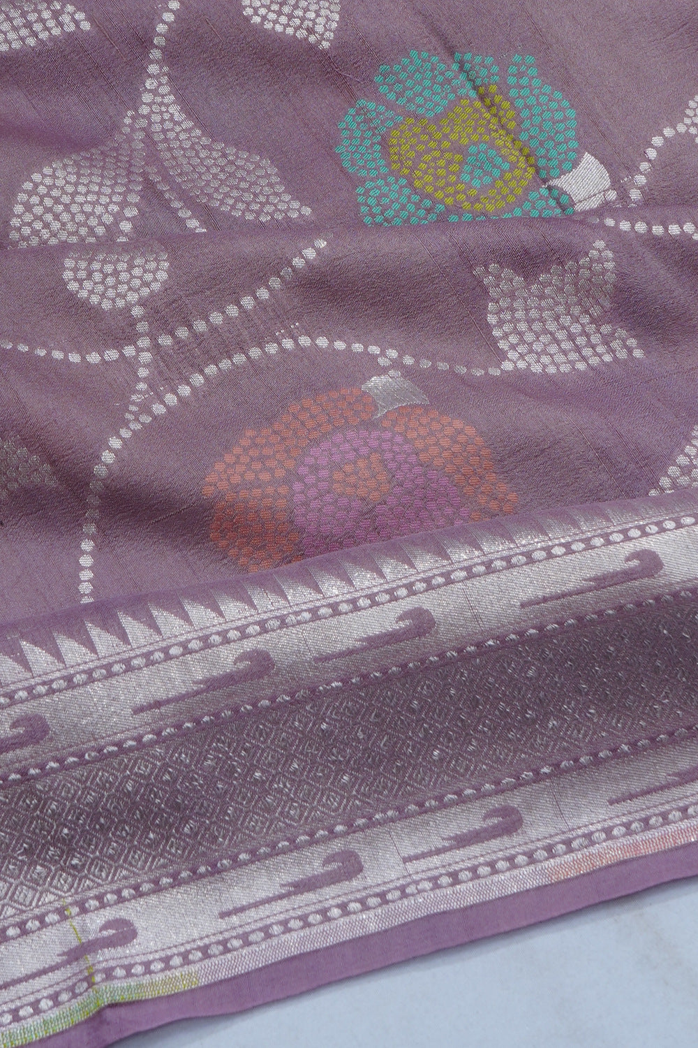 Banarasi Tussar Georgette Brocade Lavender Saree