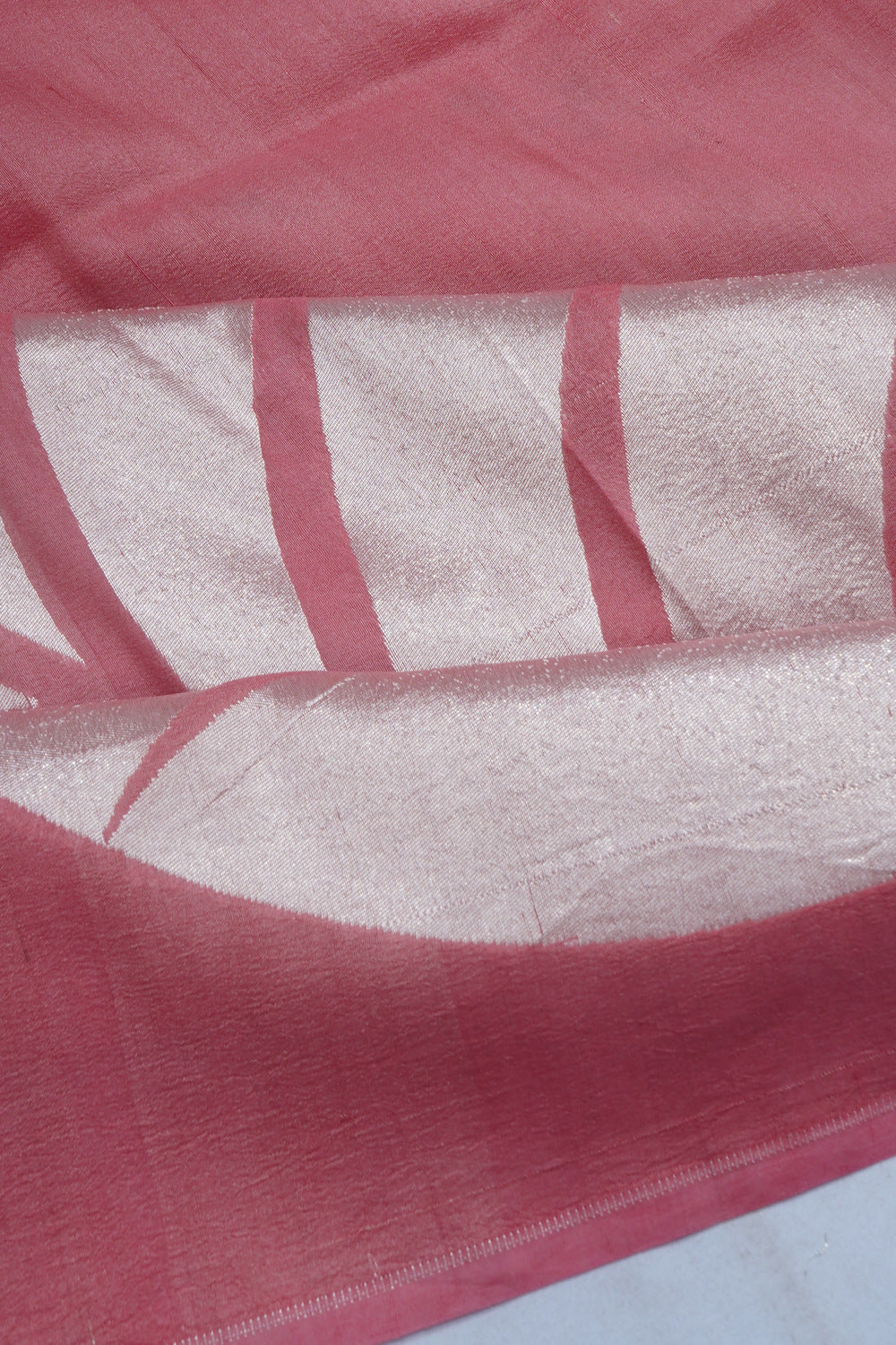 Banarasi Tussar Georgette Brocade Pink Saree