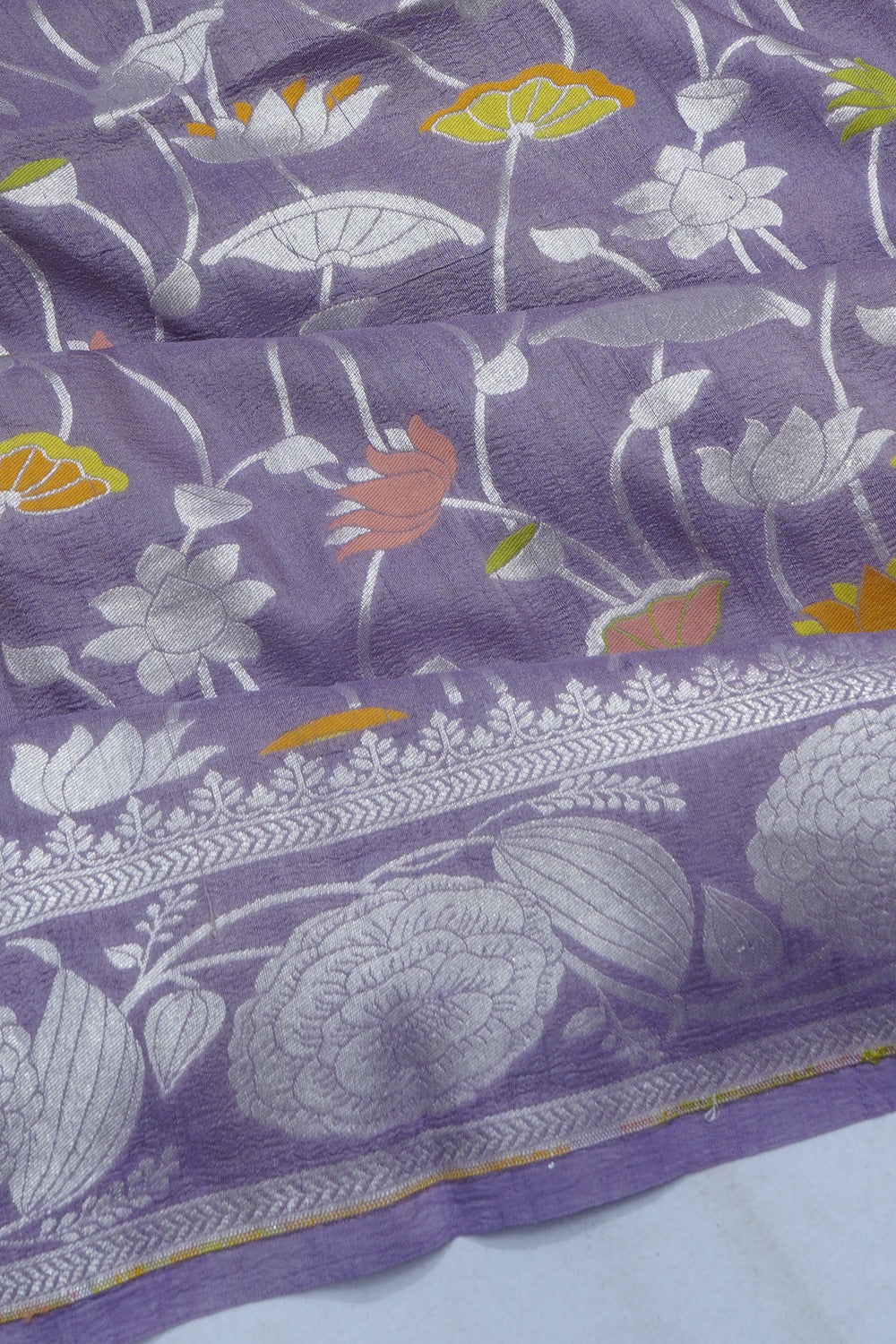 Banarasi Tussar Georgette Jaal Violet Saree