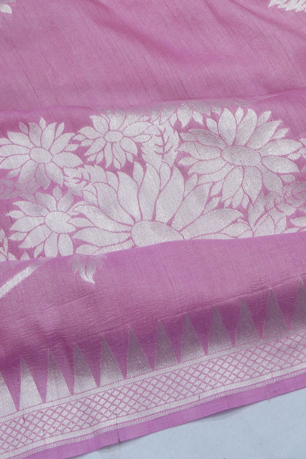 Banarasi Tussar Georgette Butta Pink Saree