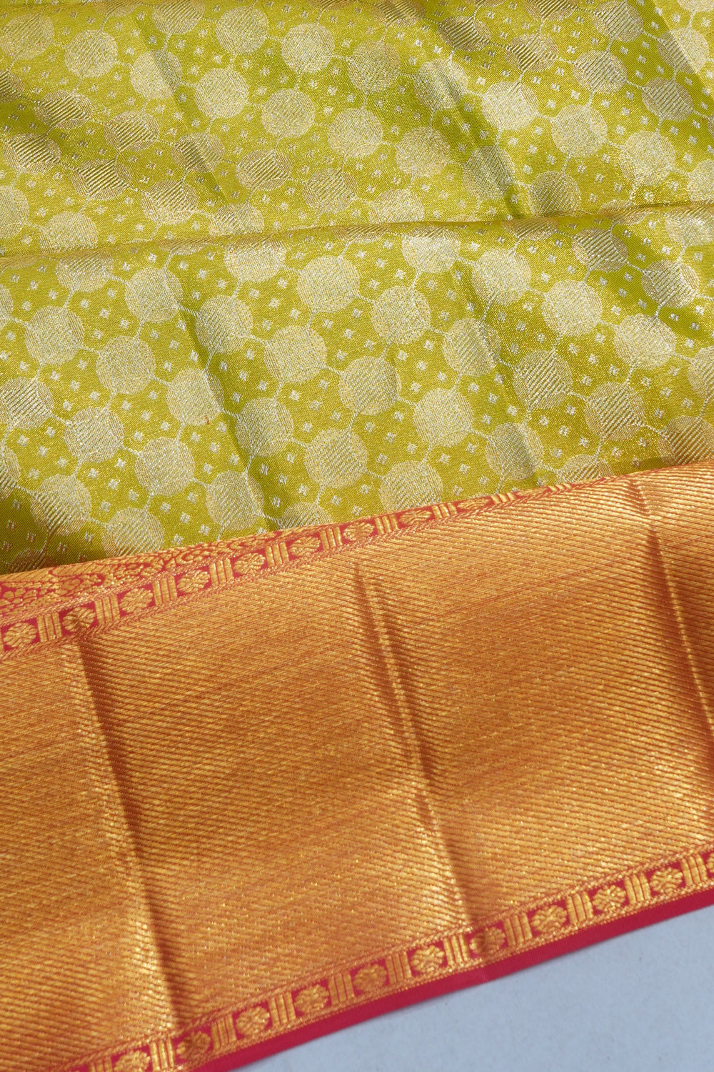 Kanchipuram Silk Tissue Brocade Mehandi Green Saree