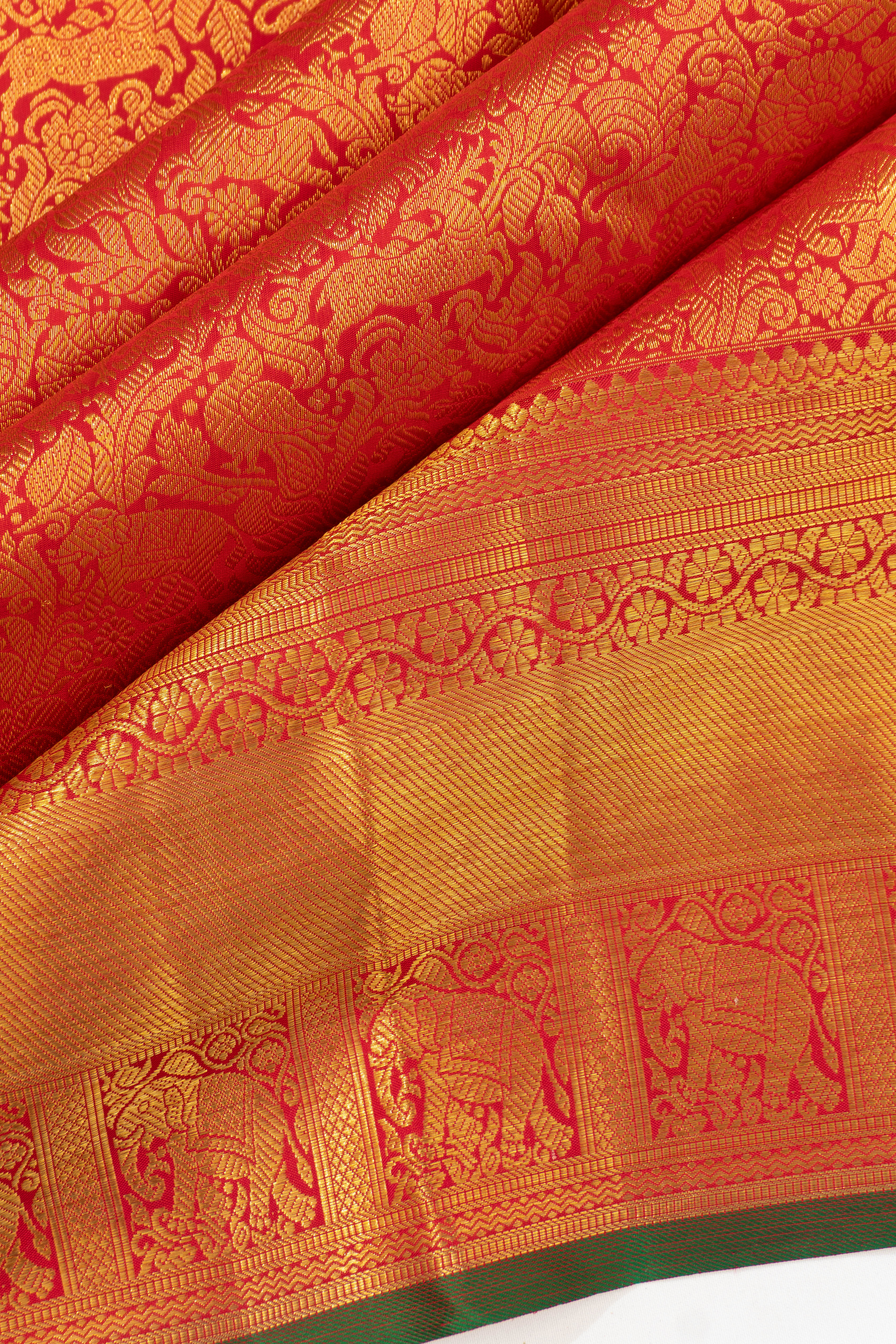 Kanchipuram Silk Vansingaram Brocade Red Saree