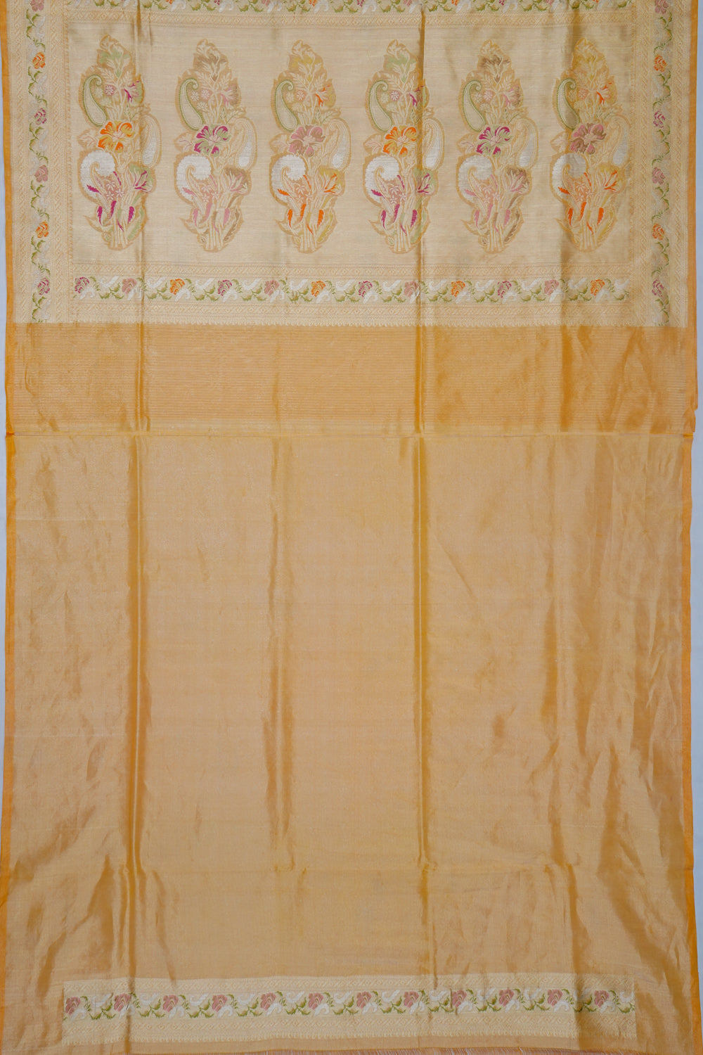 Banarasi Silk Tissue Jaal Yellow Saree