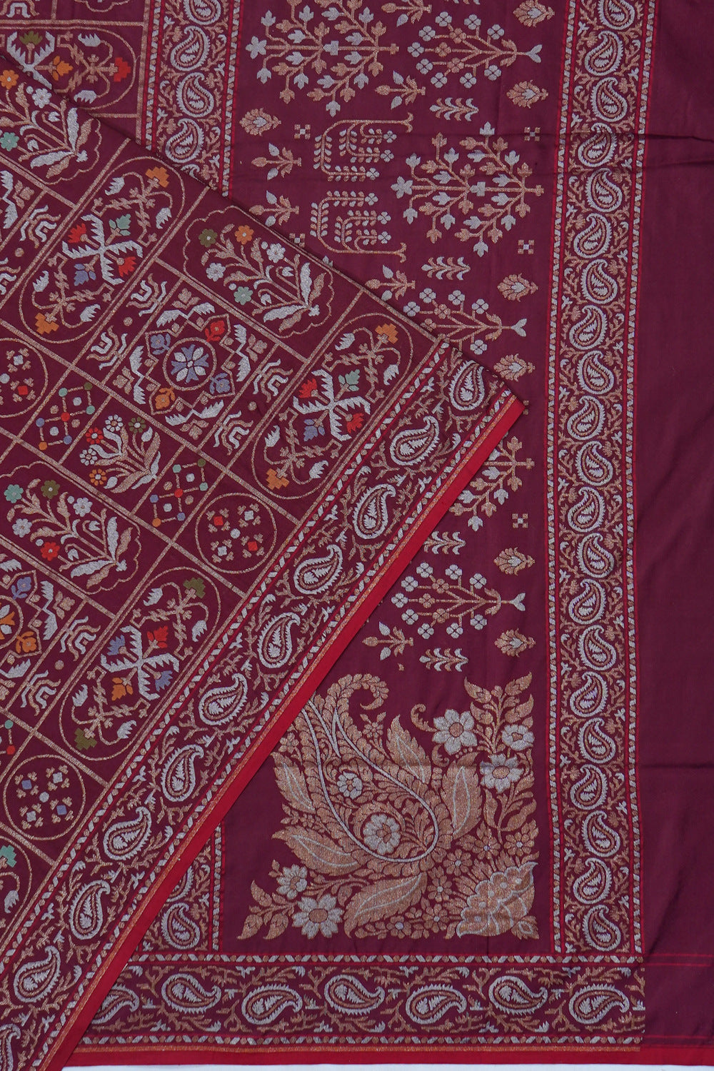 Banarasi Silk Brocade Maroon Saree