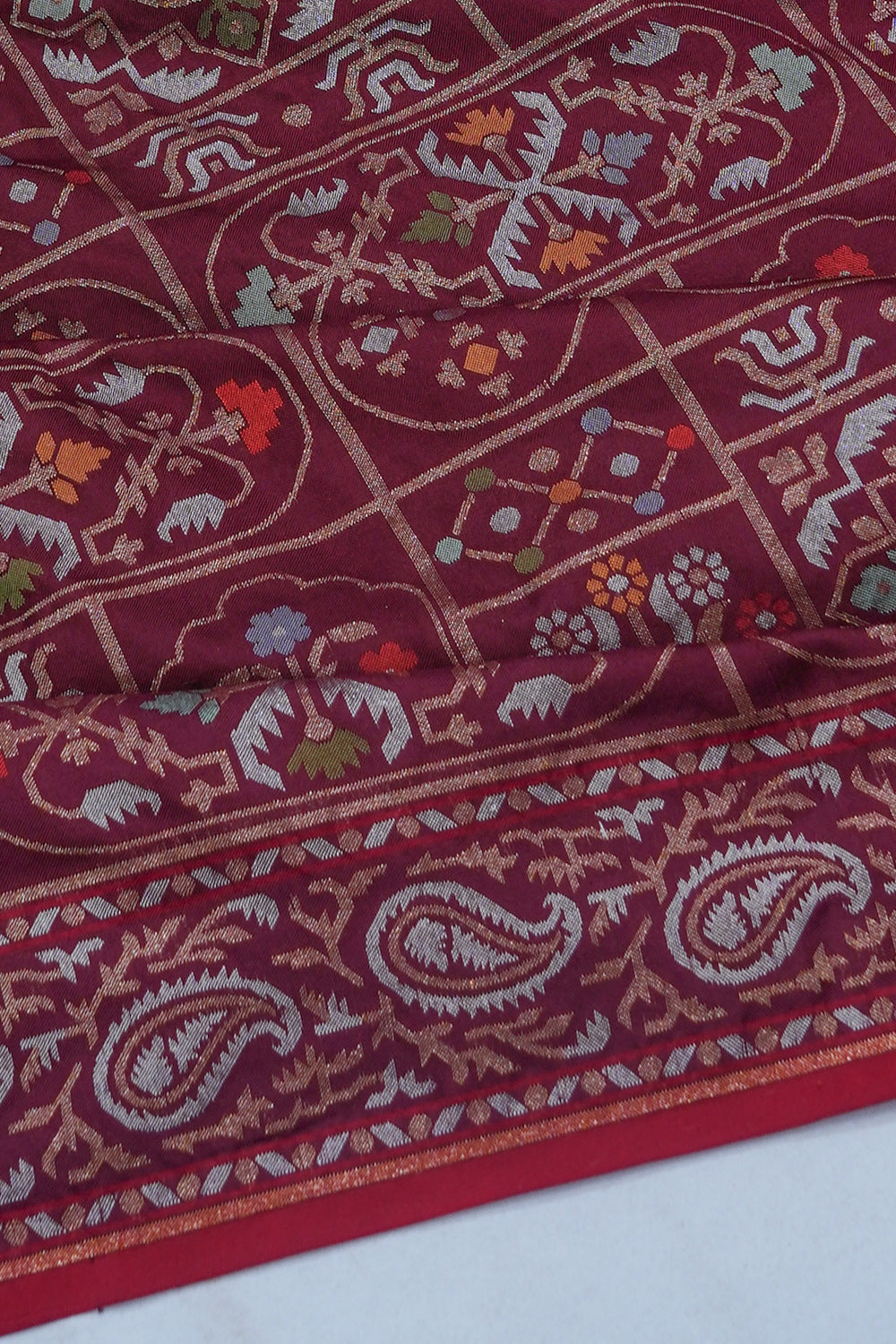 Banarasi Silk Brocade Maroon Saree