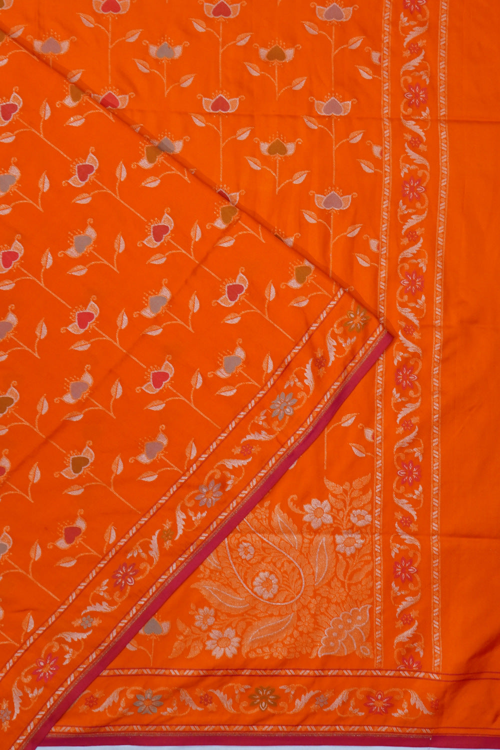 Banarasi Silk Brocade Orange Saree