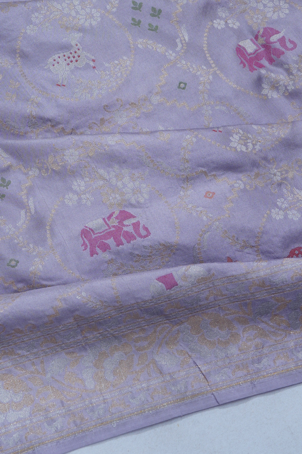 Banarasi Silk Brocade Lavender Saree