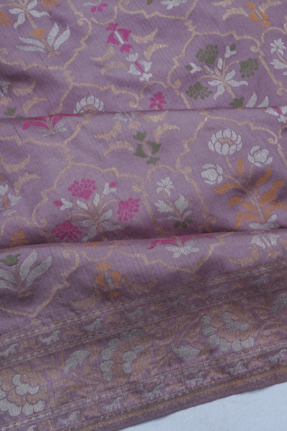 Banarasi Silk Brocade Lavender Saree