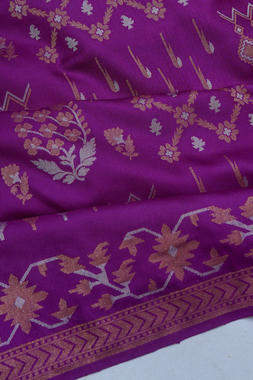 Banarasi Silk Brocade Purple Saree