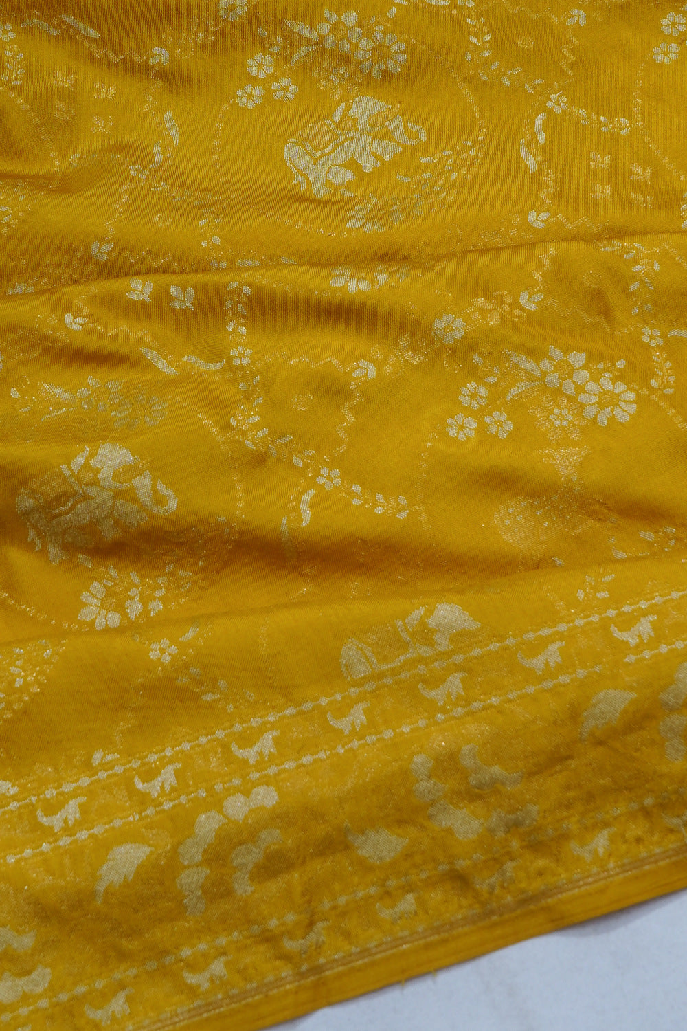 Banarasi Silk Brocade Mehendi Green Saree