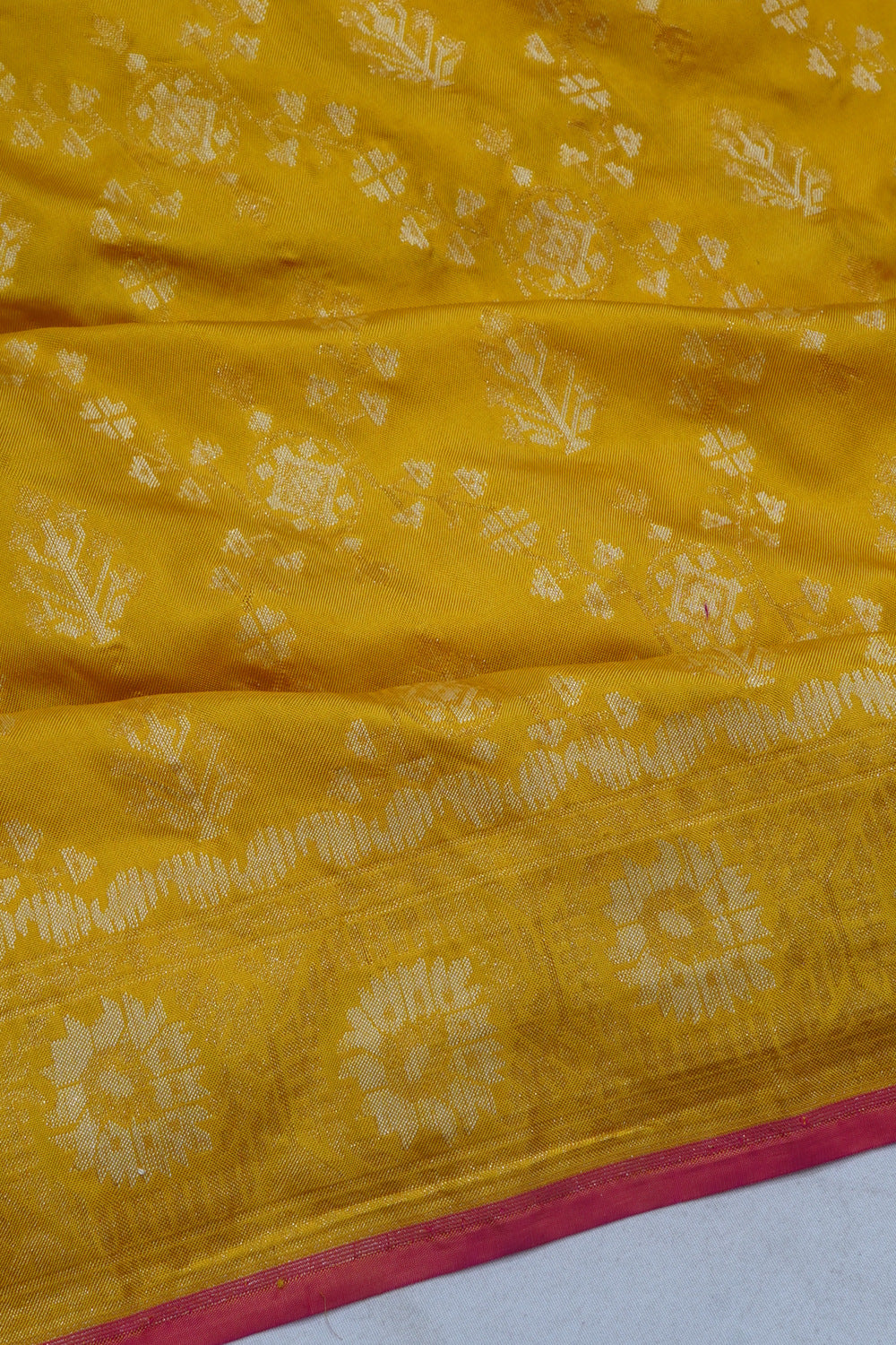 Banarasi Silk Butta Yellow Saree