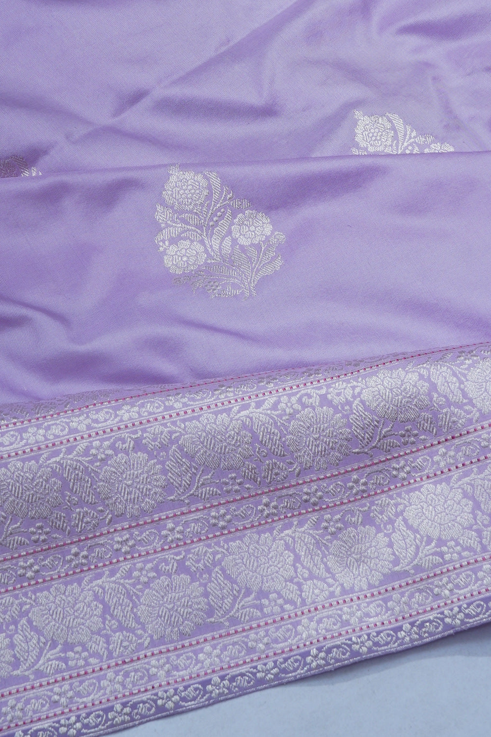 Banarasi Silk Kadwa Butta Lavender Saree