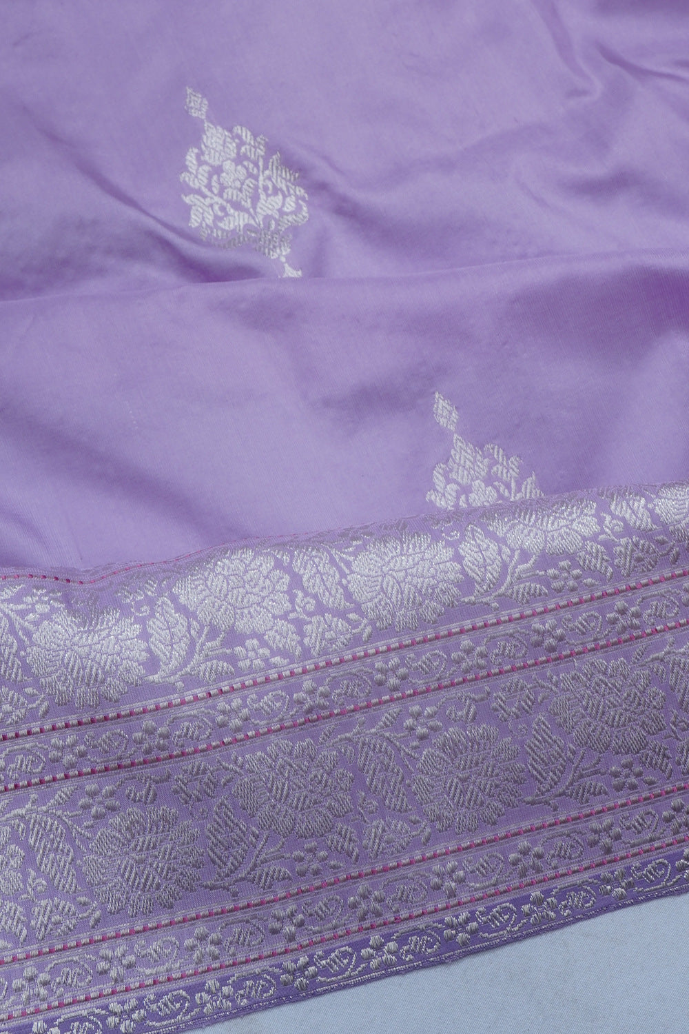 Banarasi Silk Kadwa Butta Lavender Saree