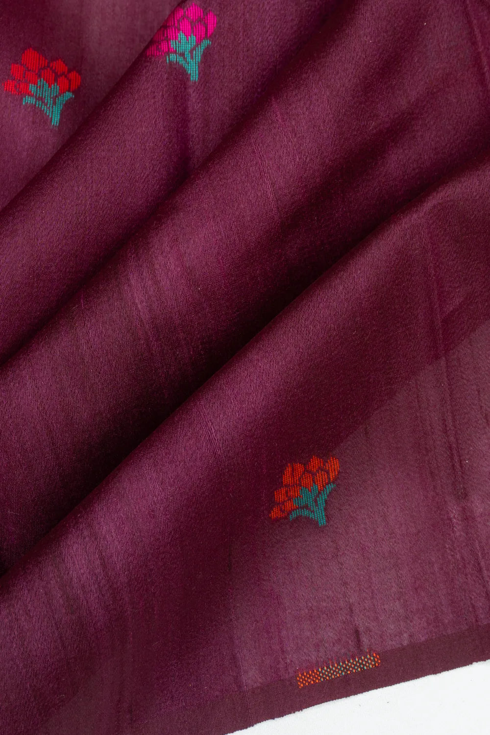 Matka Silk Butta Maroon Saree