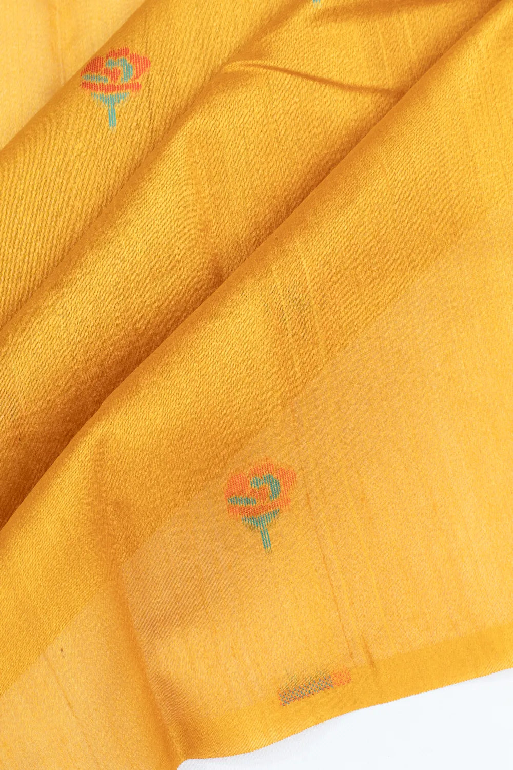 Matka Silk Butta Yellow Saree