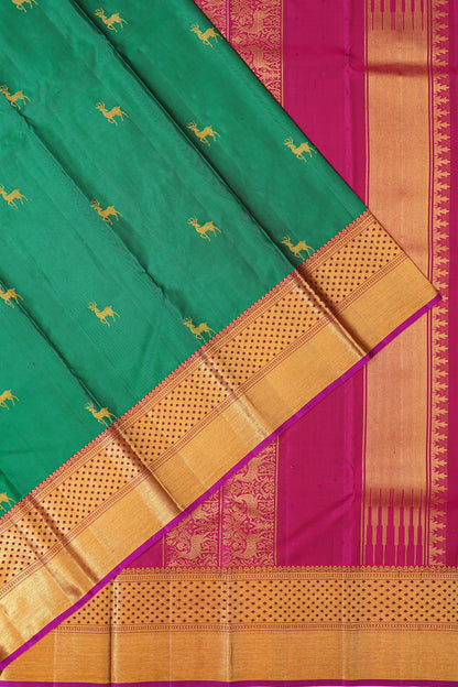 kanchipuram-silk-butta-dark-green-saree-1215208594