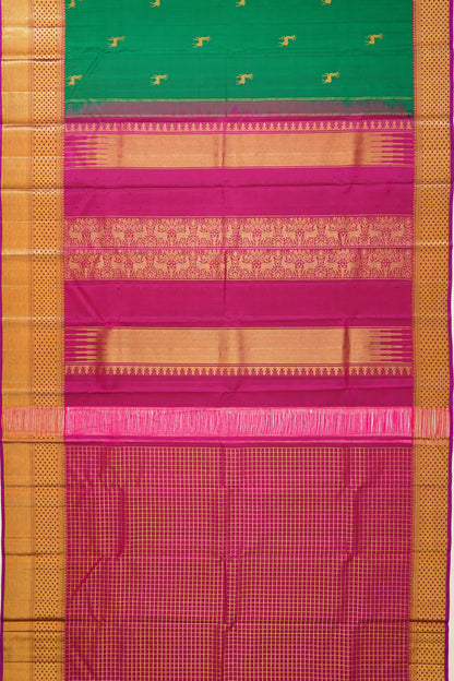 kanchipuram-silk-butta-dark-green-saree-1215208594