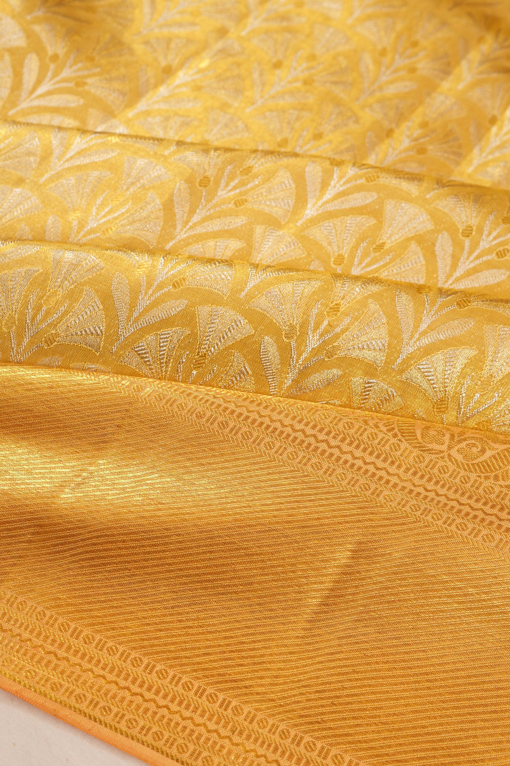 Kanchipuram Silk Tissue Brocade Gold Saree