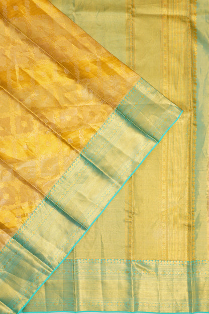 Taranga Kanchi Silk Tissue Brocade Gold Saree