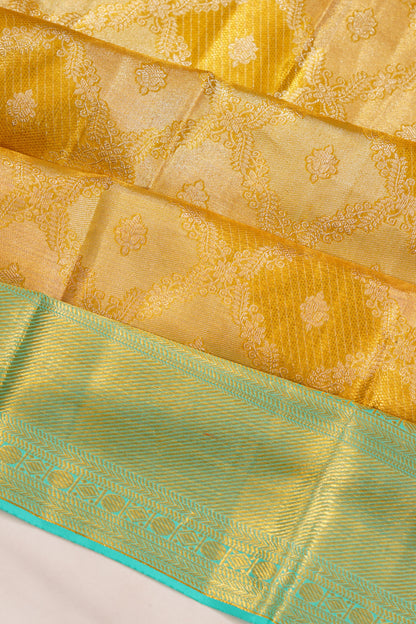 Taranga Kanchi Silk Tissue Brocade Gold Saree