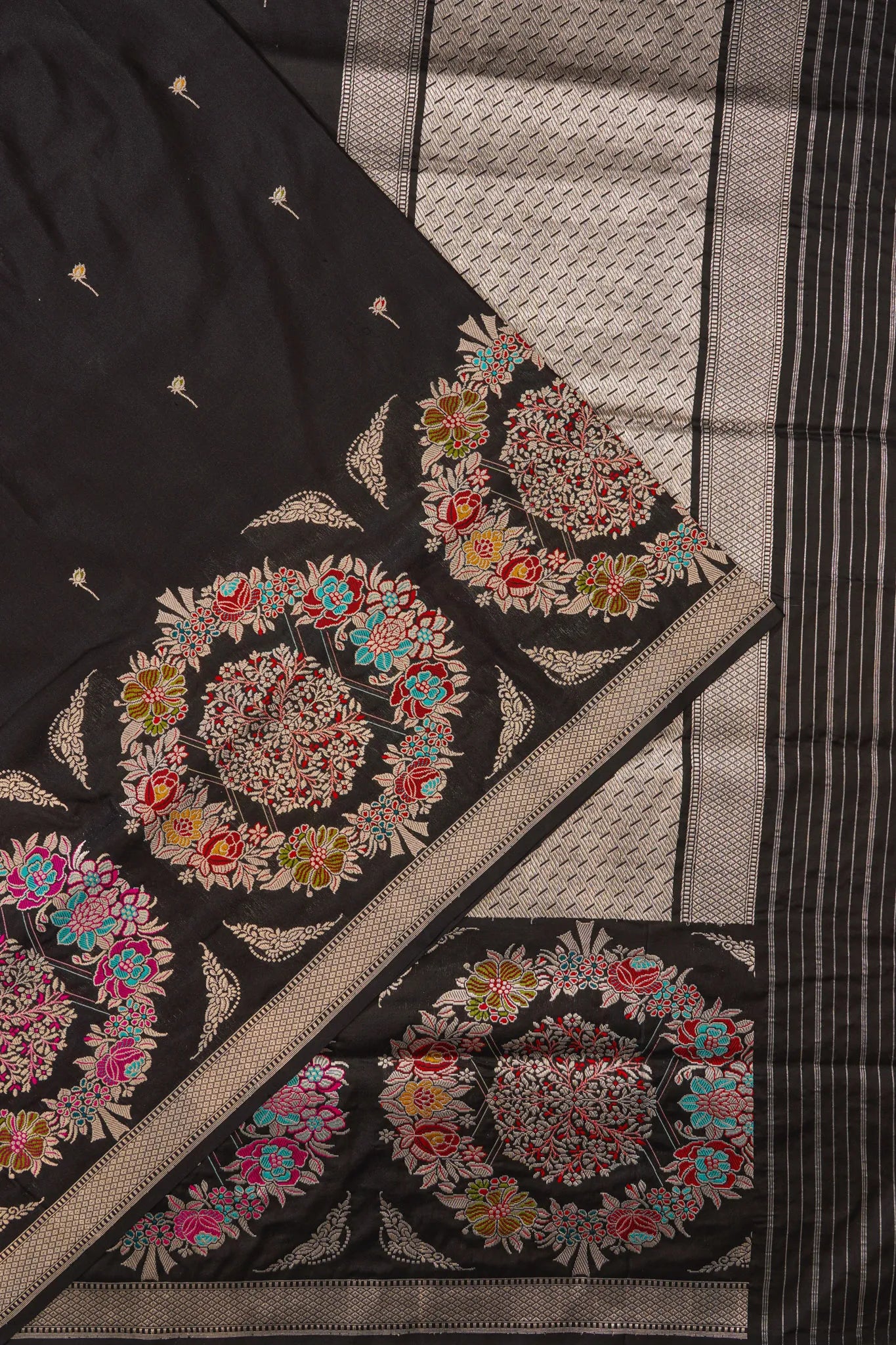 Banarasi Silk Butta Black Saree