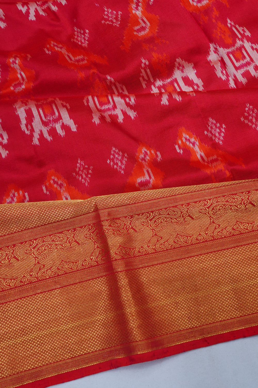 Kanchipuram Silk Ikat Red Saree