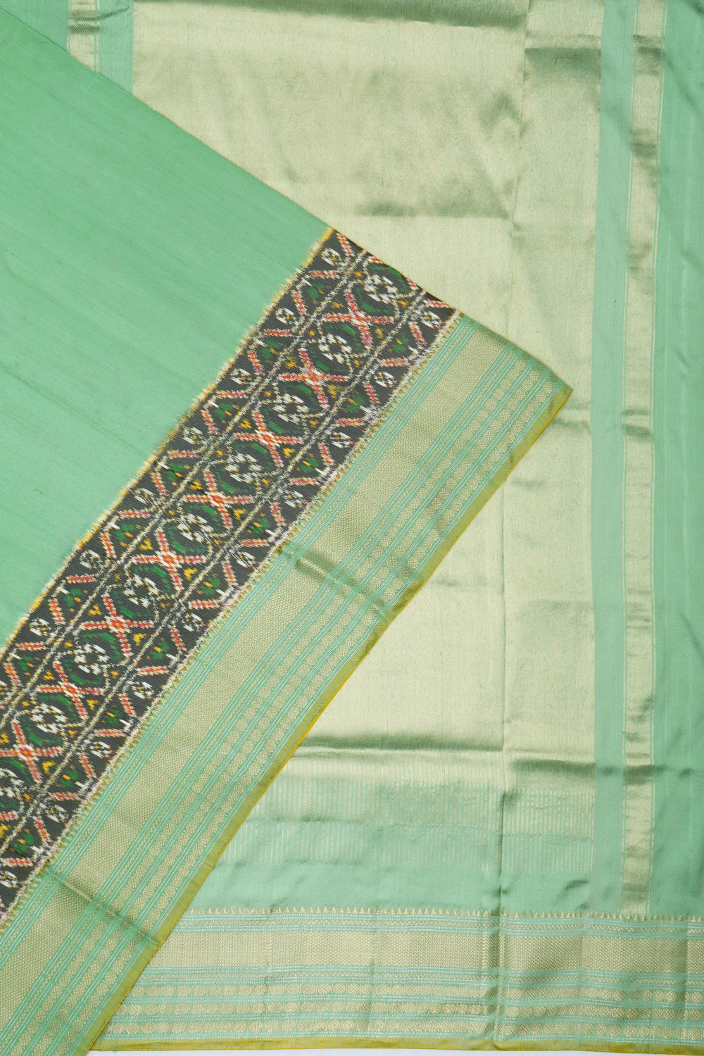 Kanchipuram Silk Twill Plain Pastel Green Saree