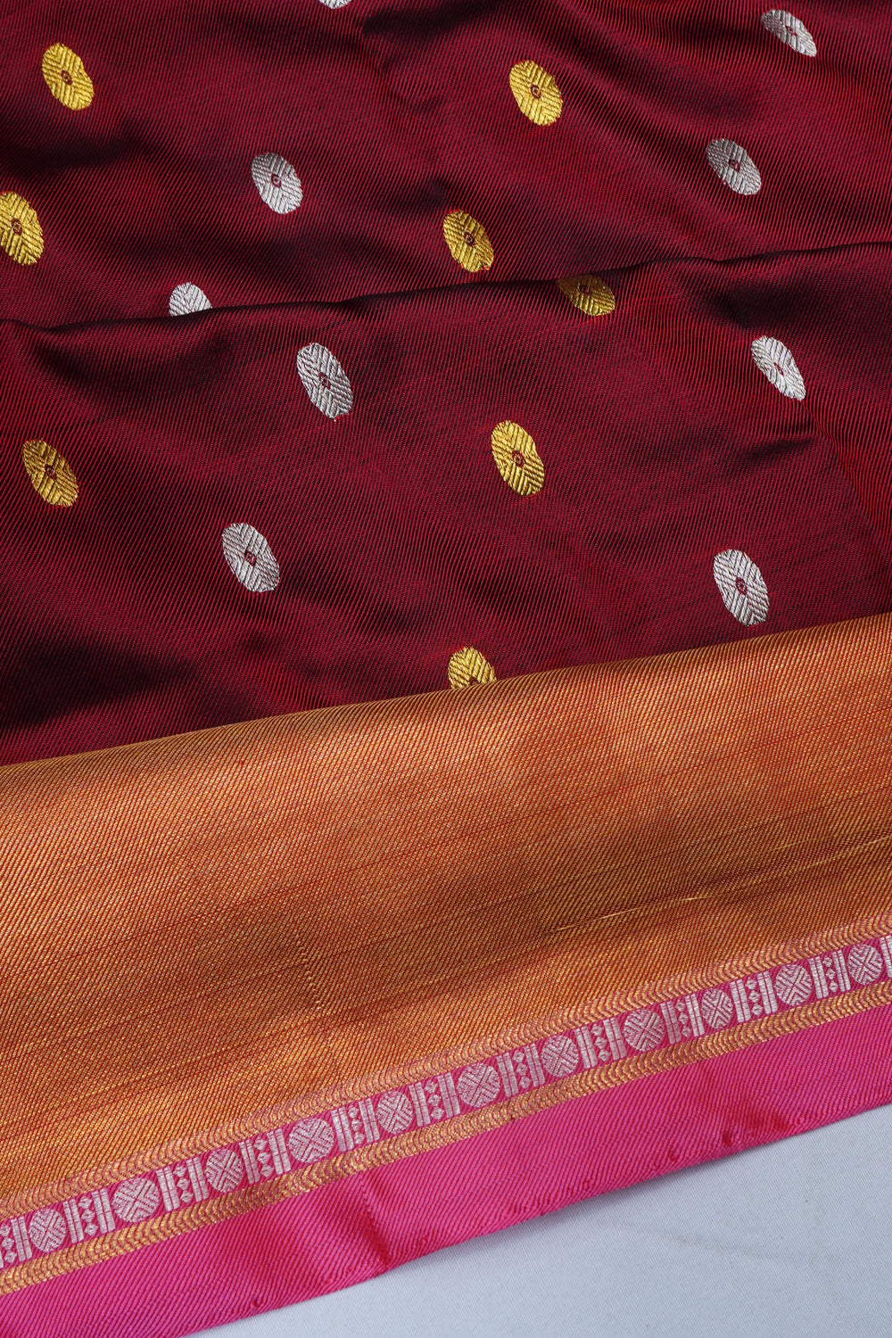 Kanchipuram Silk Twill Butta Maroon Saree