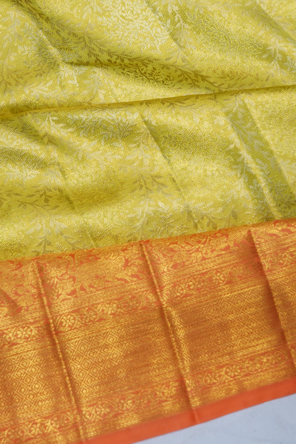 Kanchipuram Silk Tissue Brocade Green Saree