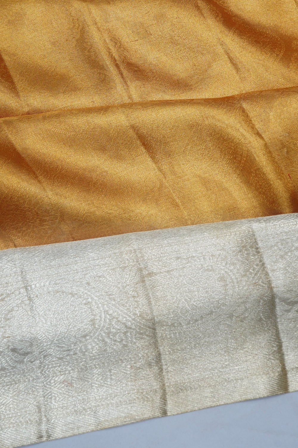 Kanchipuram Silk Tissue Brocade Gold Saree