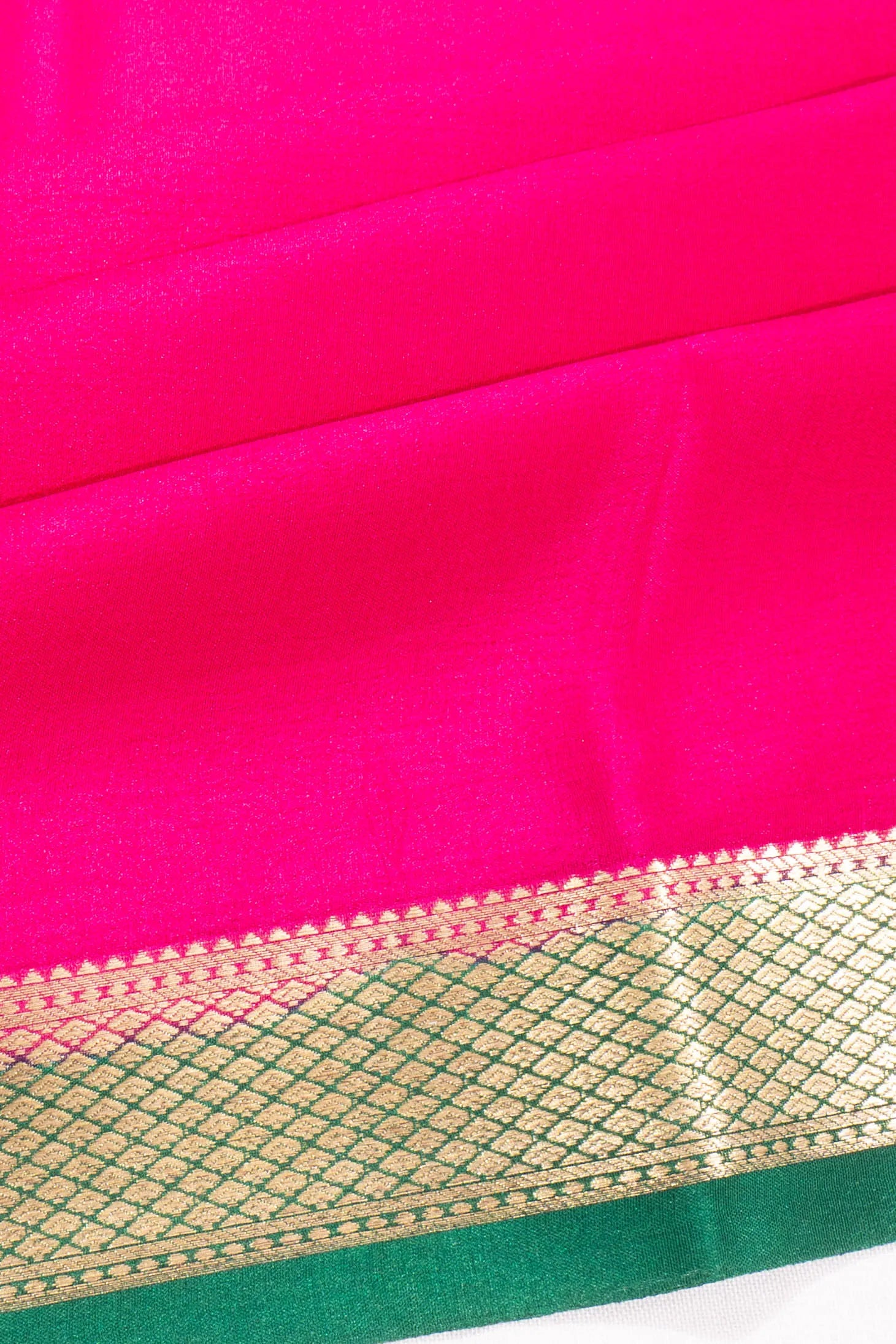 Mysore Silk Plain Rani Pink Saree
