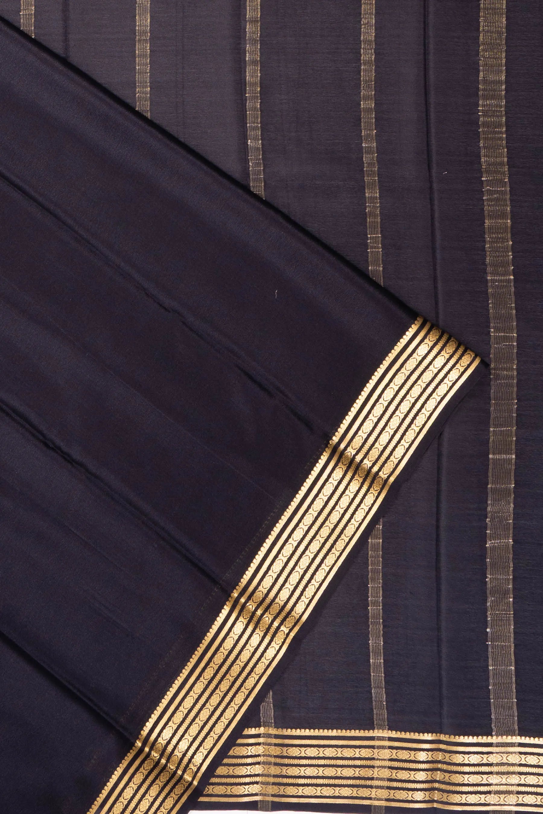 Mysore Silk Plain Black Saree