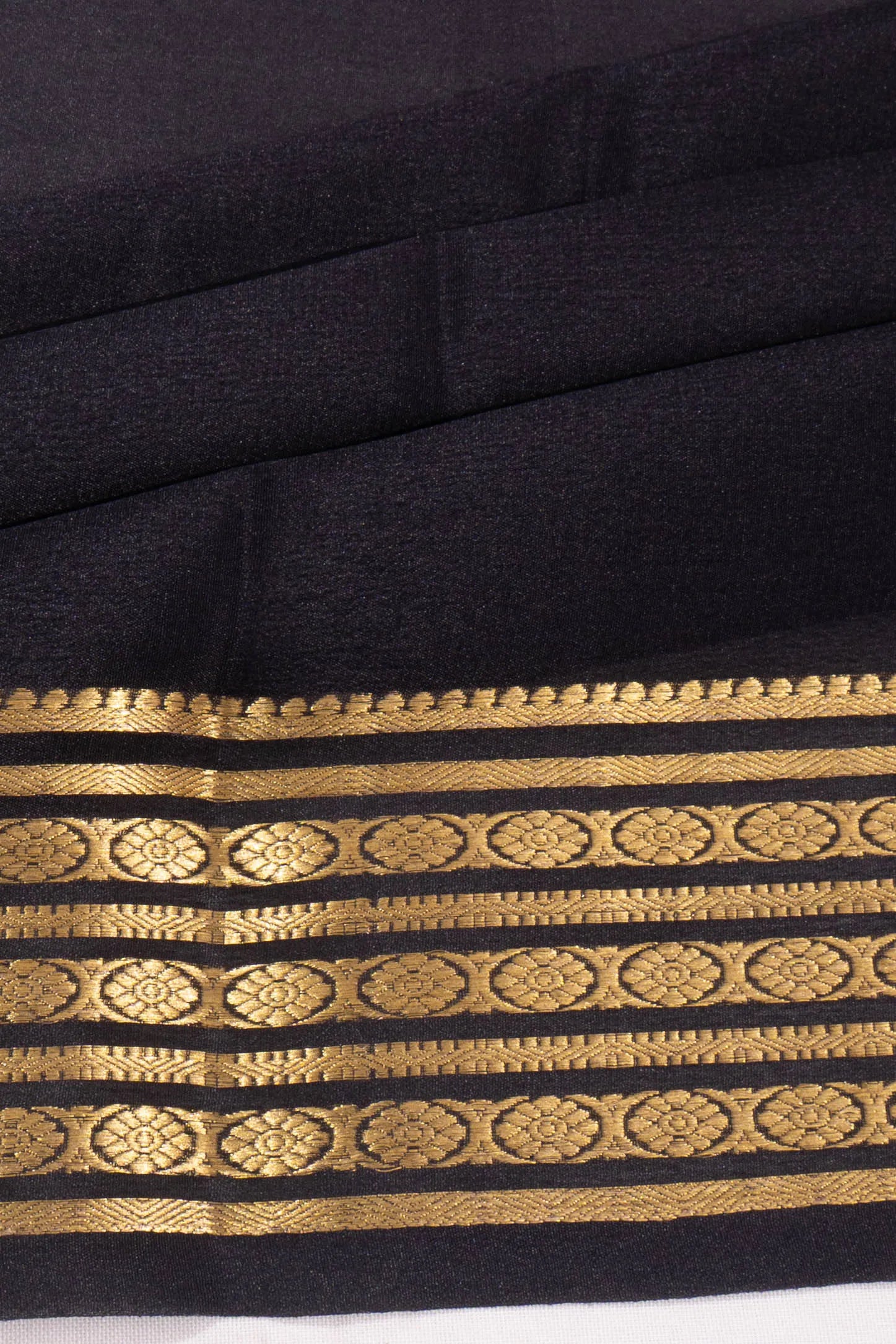 Mysore Silk Plain Black Saree