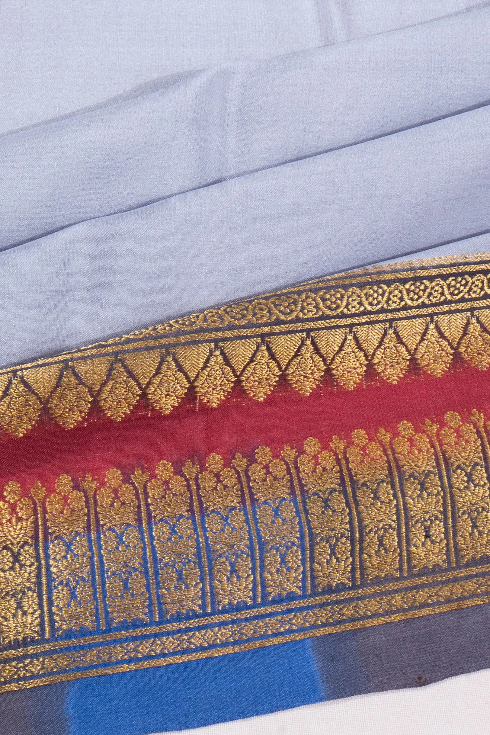 Mysore Silk Plain Pastel Blue Saree