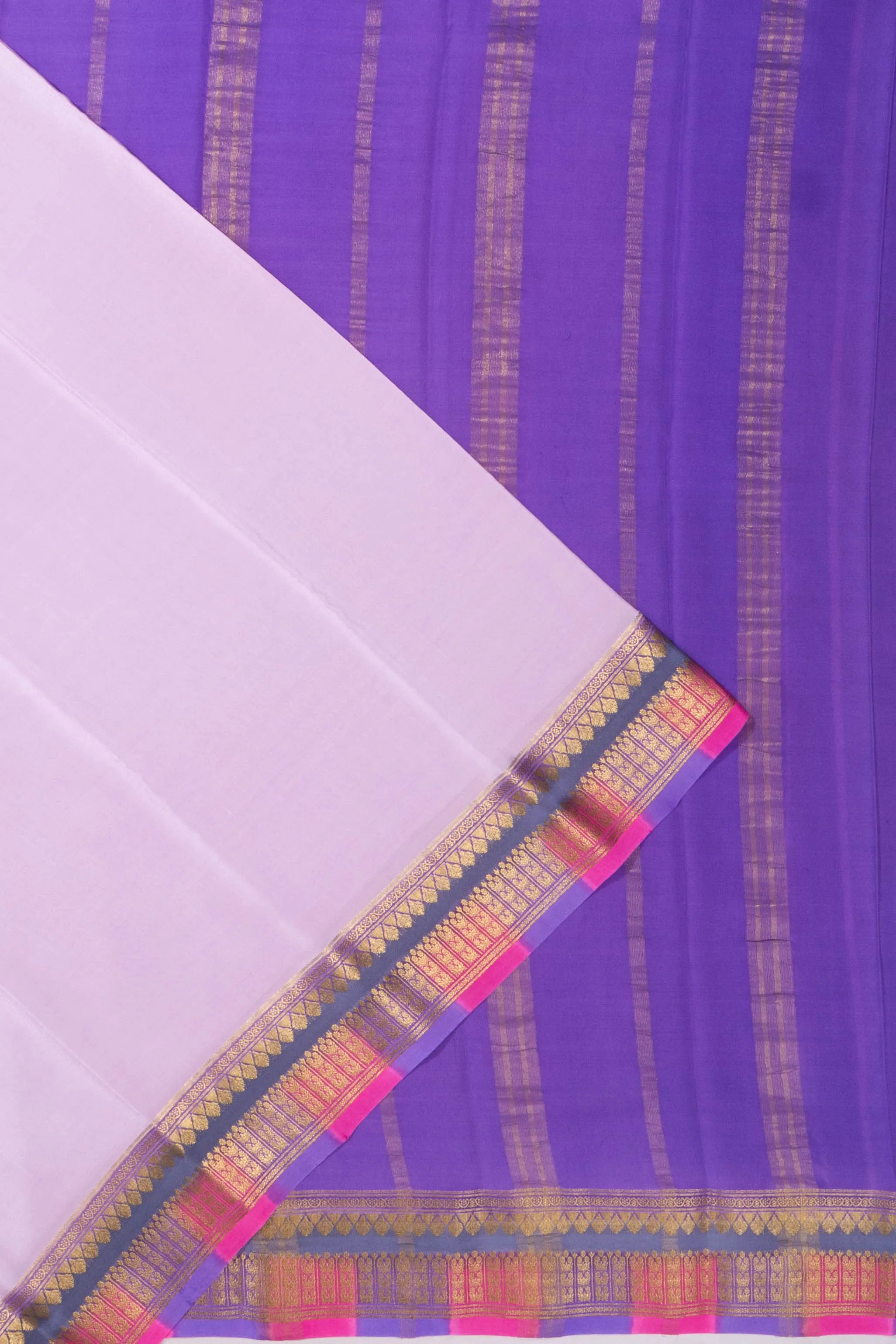 Mysore Silk Plain Lavender Saree