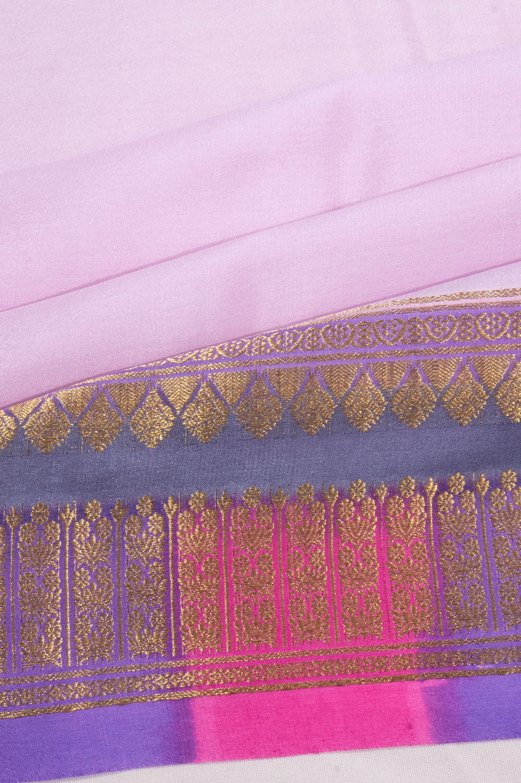 Mysore Silk Plain Lavender Saree