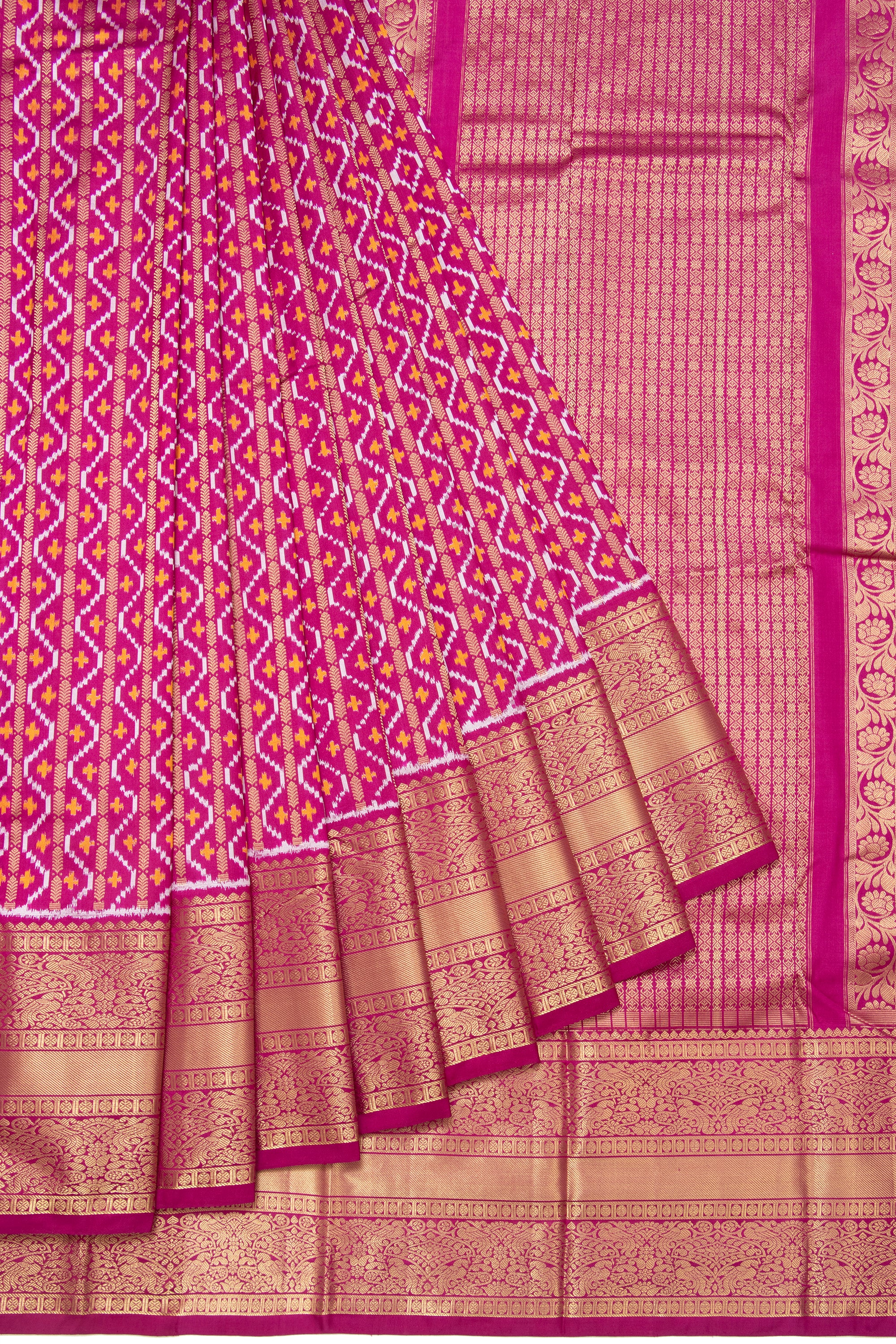 Kanchipuram Silk Ikat Pink Saree