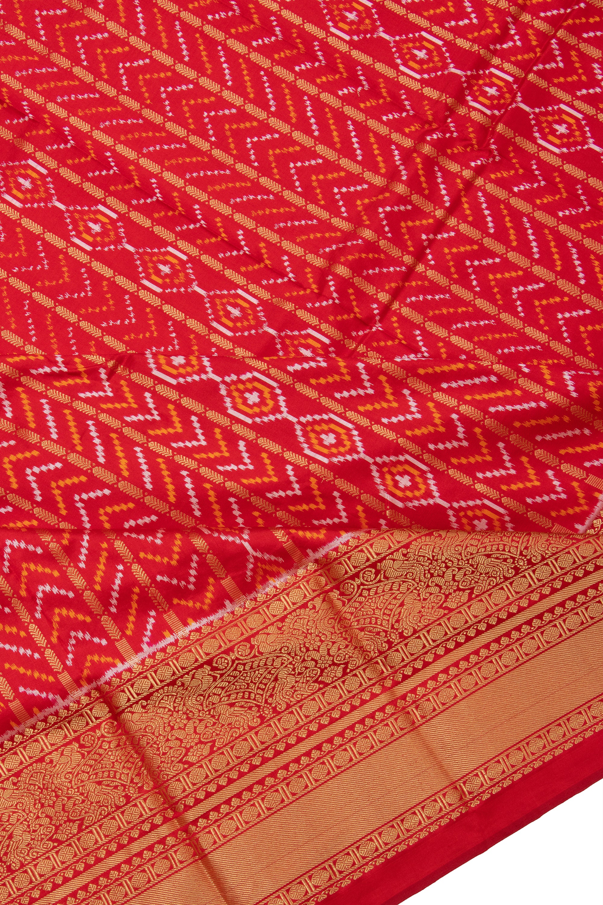 Kanchipuram Silk Ikat Brocade Red Saree