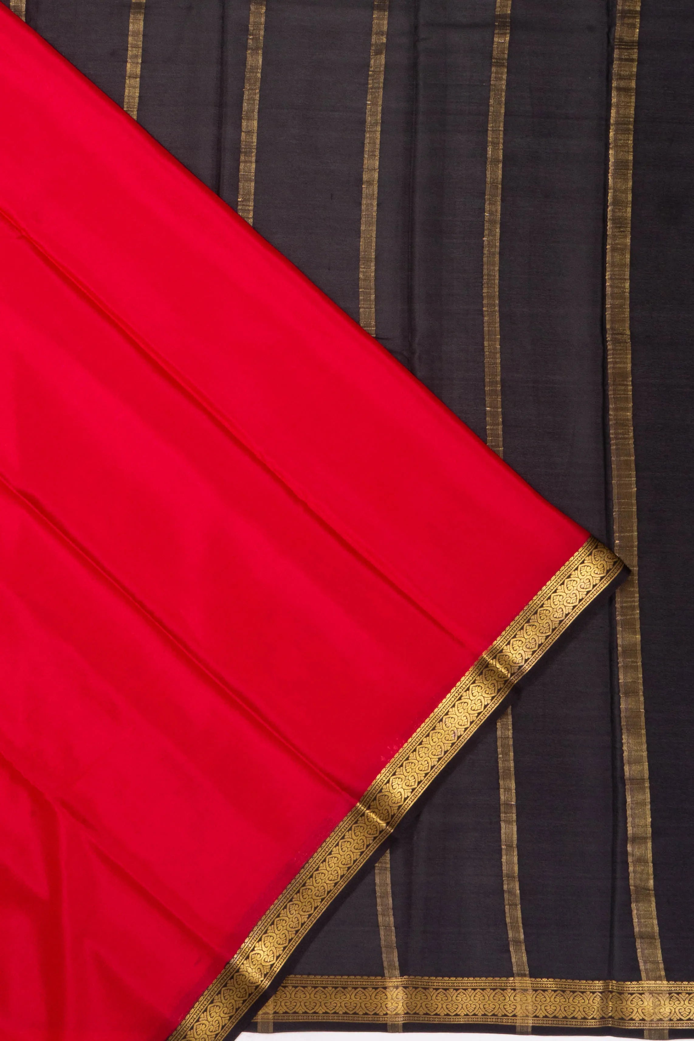 Mysore Silk Plain Red Saree