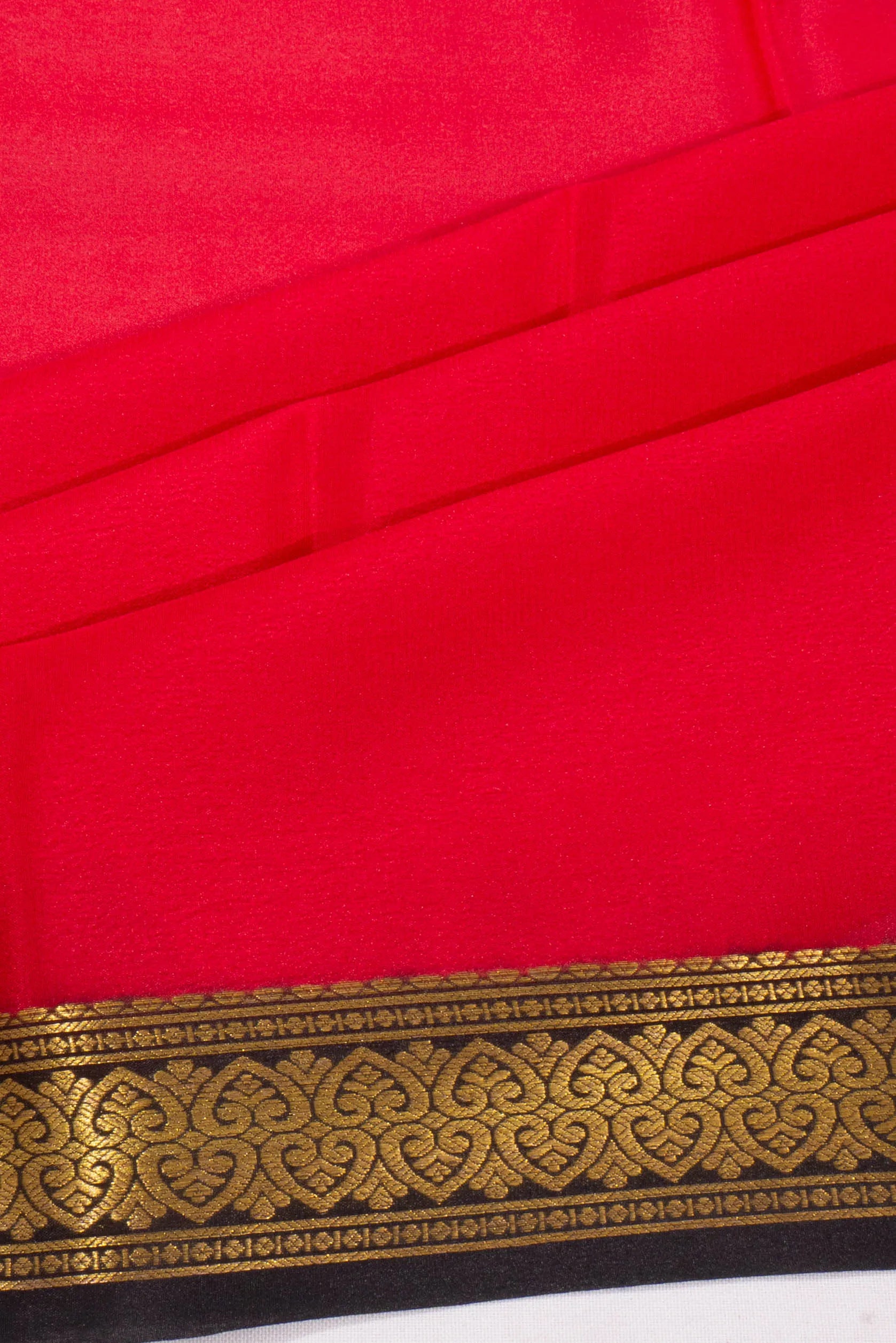 Mysore Silk Plain Red Saree