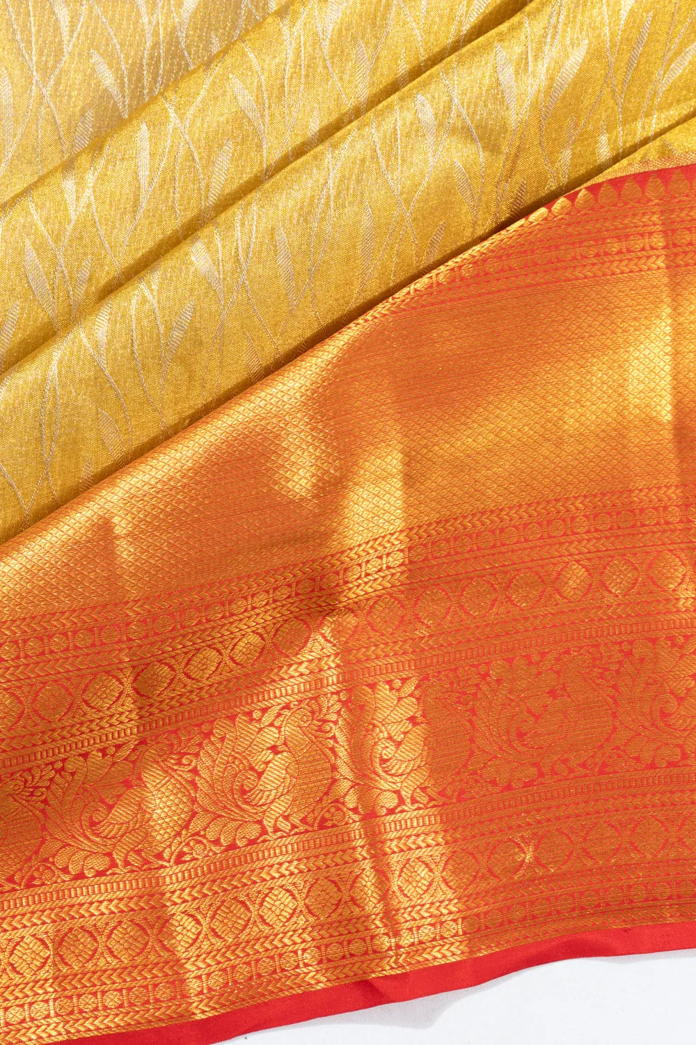 Taranga Kanchi Silk Tissue Brocade Gold Saree