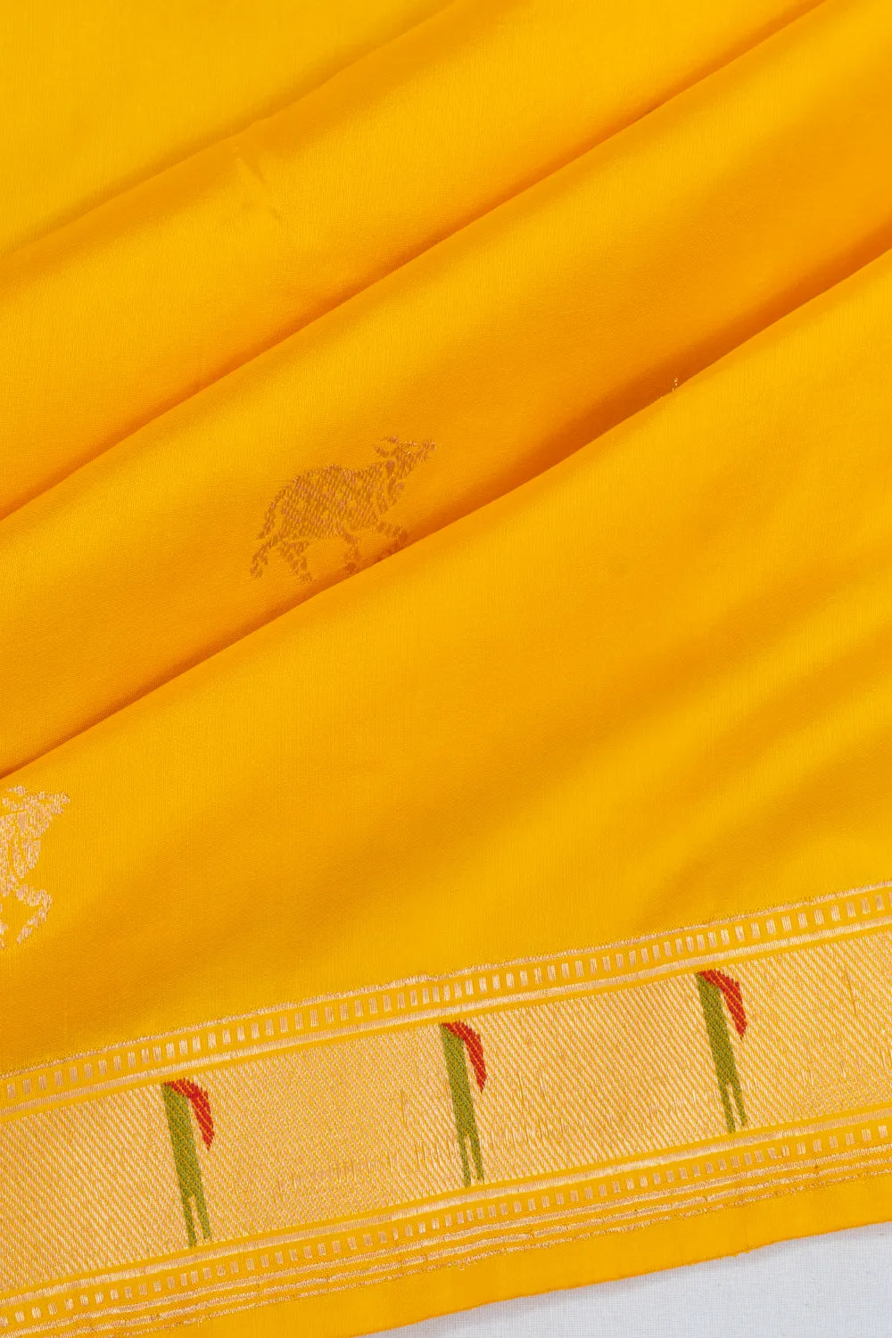 Banarasi Silk Pichwai Butta Yellow Saree