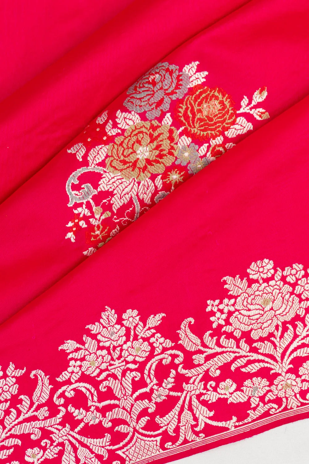 Banarasi Silk Meenakari Butta Pink Saree