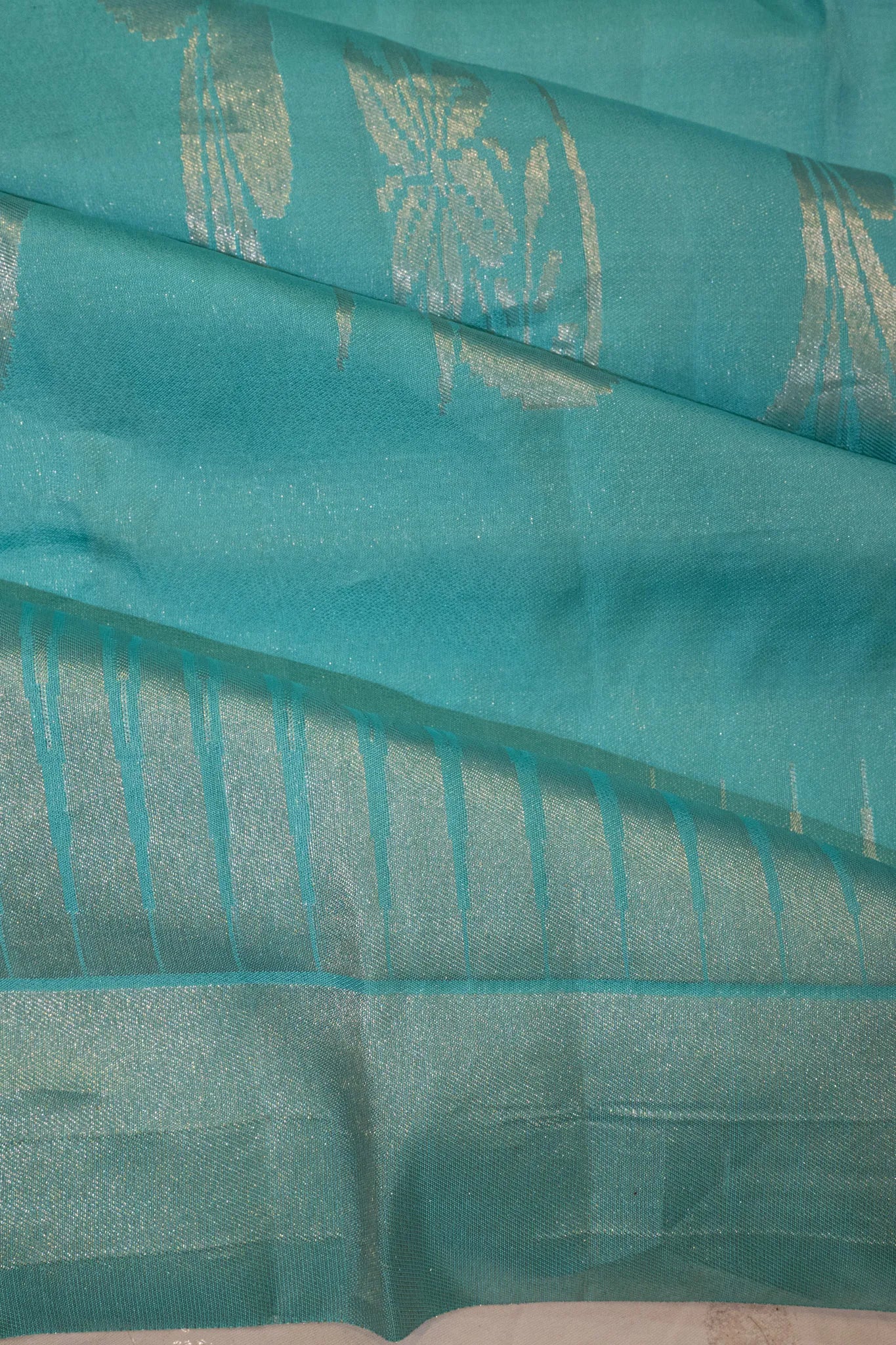 Kanchipuram Silk Brocade Sky Blue Saree