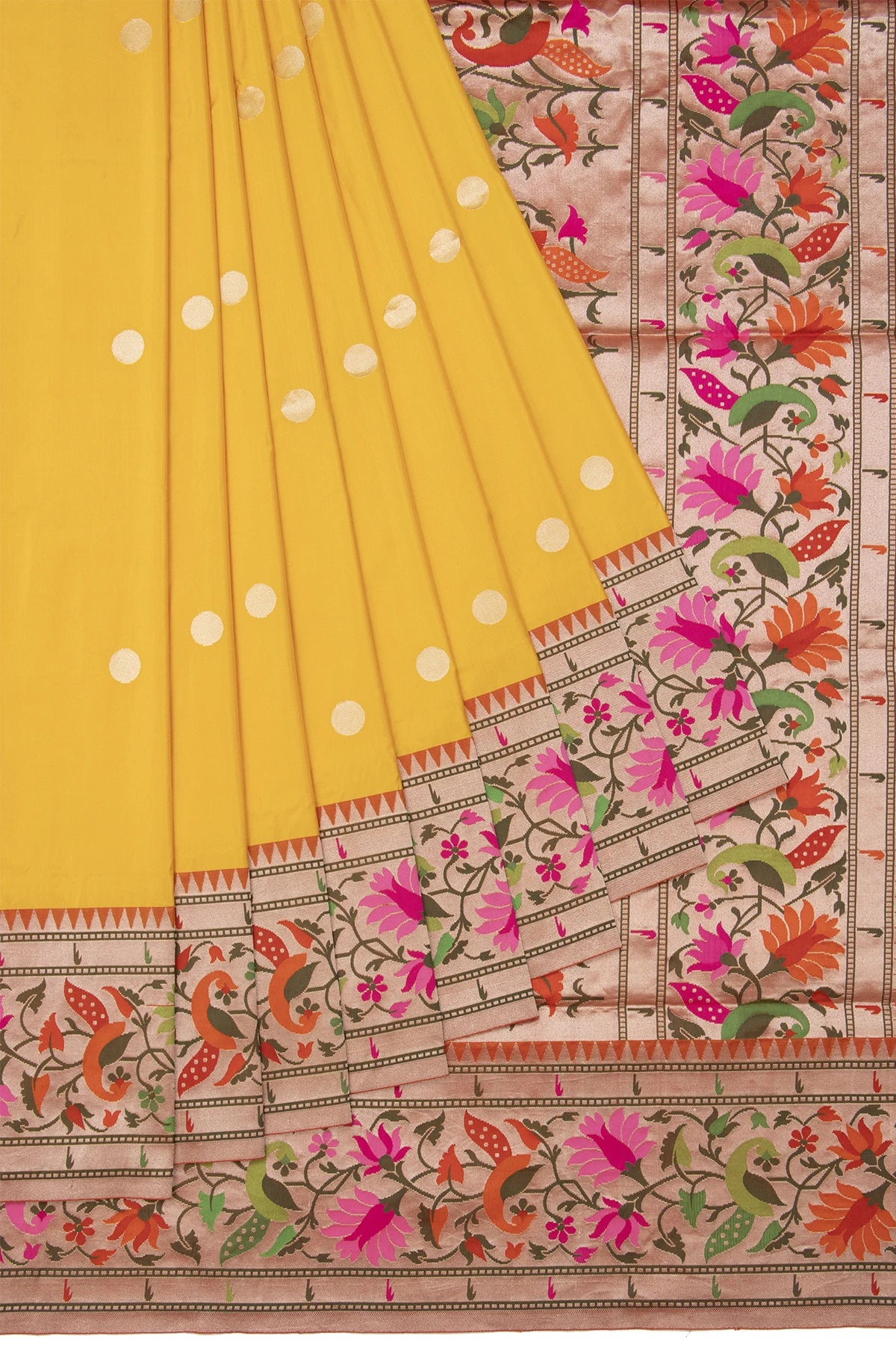 Banarasi Silk Butta Yellow Saree